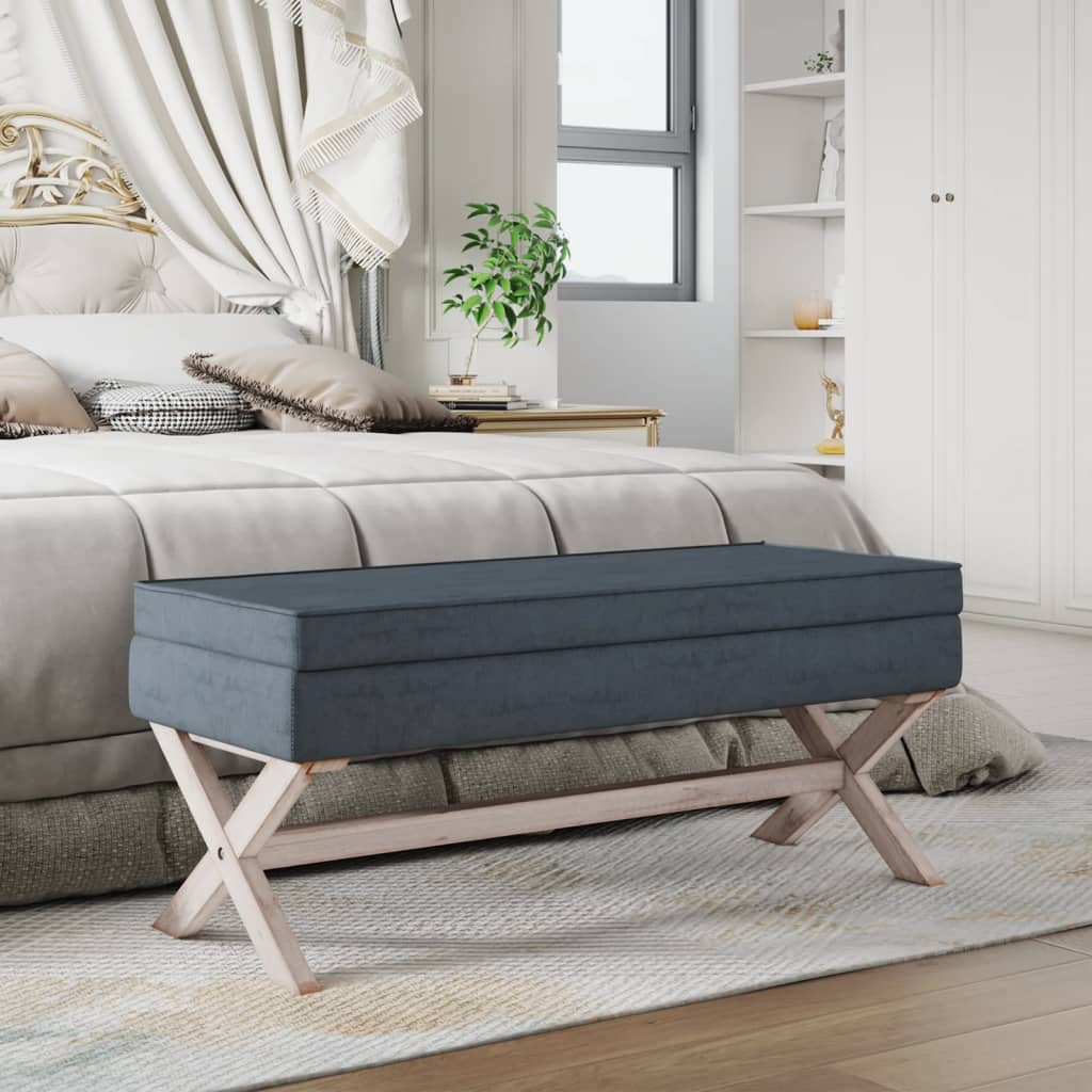 vidaXL Hocker mit Stauraum 45x45x49 cm Leinen