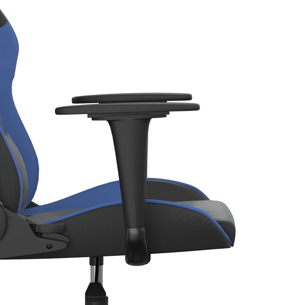 vidaXL Gaming-Stuhl mit Massagefunktion Schwarz und Blau Kunstleder