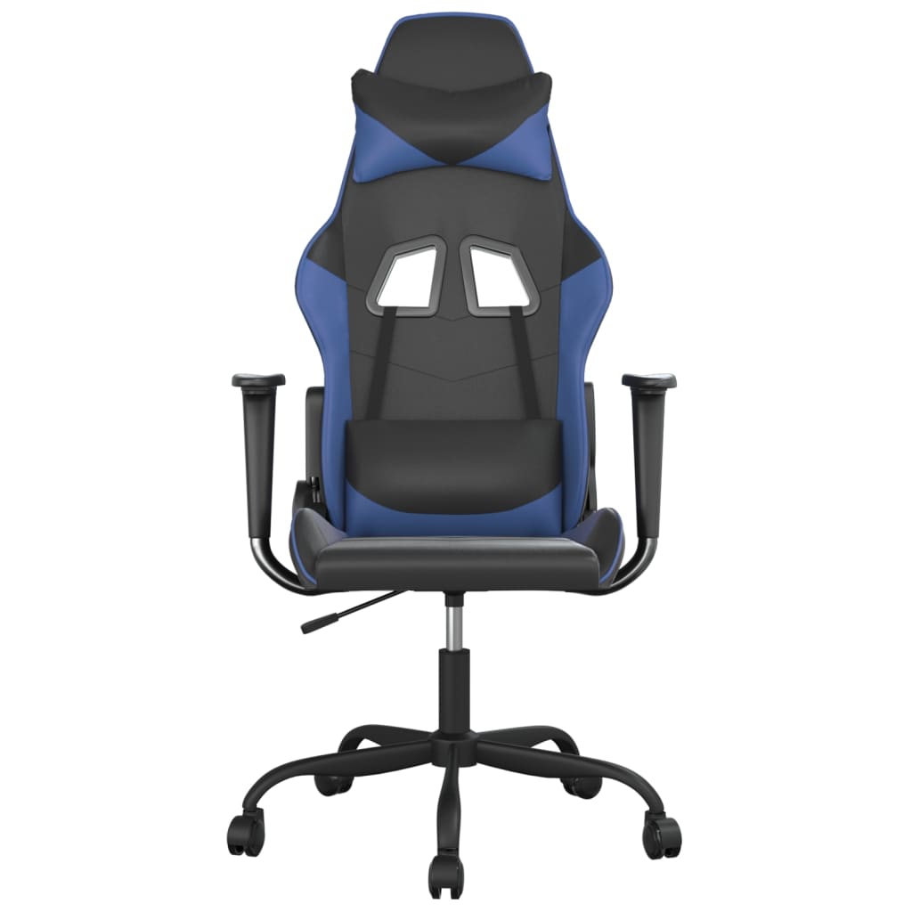 vidaXL Gaming-Stuhl mit Massagefunktion Schwarz und Blau Kunstleder