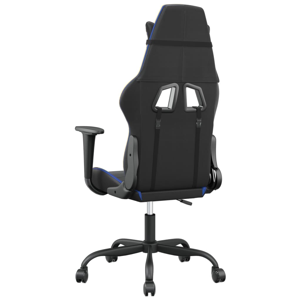 vidaXL Gaming-Stuhl mit Massagefunktion Schwarz und Blau Kunstleder