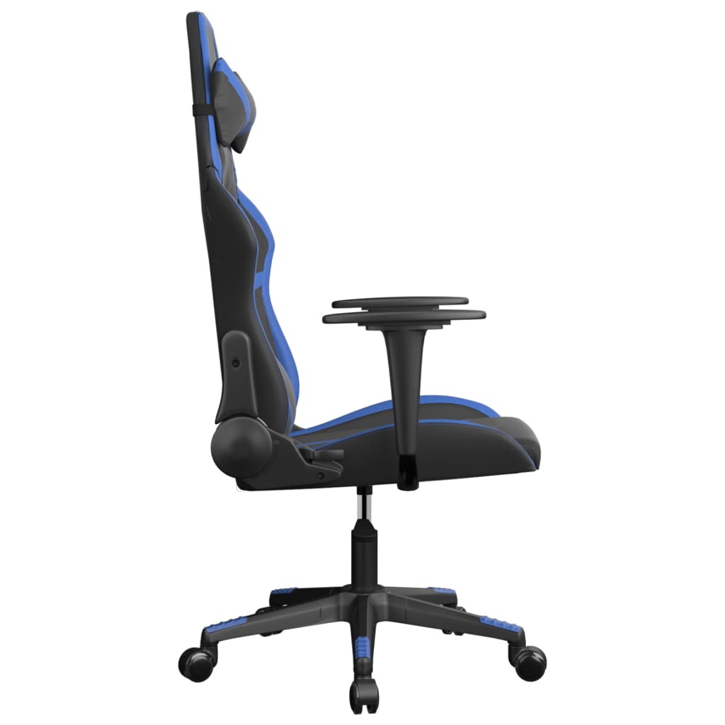 vidaXL Gaming-Stuhl mit Massagefunktion Schwarz und Blau Kunstleder