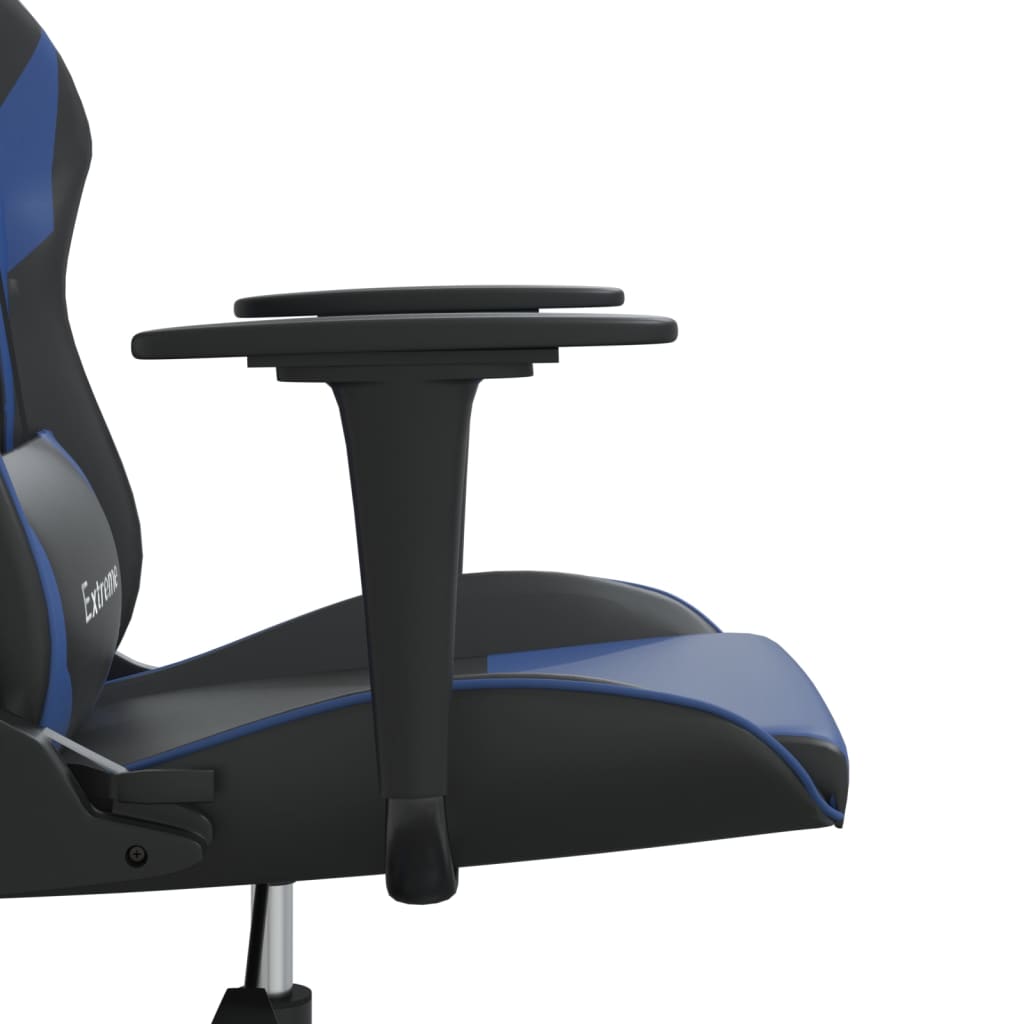 vidaXL Gaming-Stuhl mit Massagefunktion Schwarz und Blau Kunstleder
