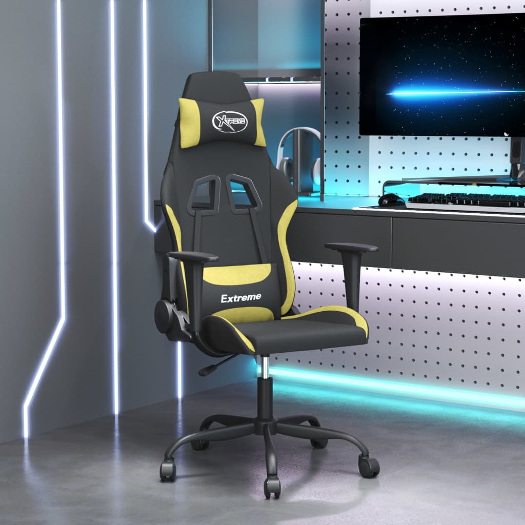 vidaXL Gaming-Stuhl mit Massagefunktion Schwarz und Creme Stoff