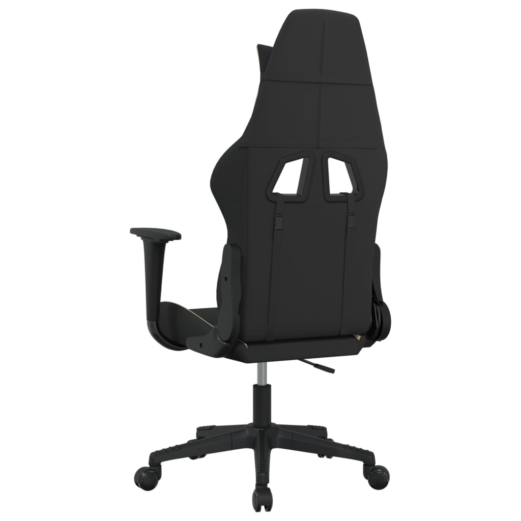 vidaXL Gaming-Stuhl mit Massagefunktion Schwarz und Creme Stoff