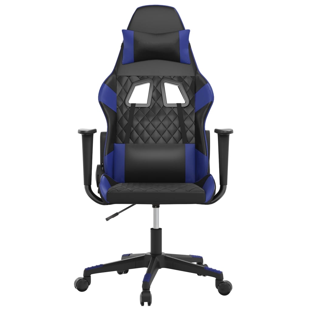 vidaXL Gaming-Stuhl mit Massagefunktion Schwarz und Blau Kunstleder