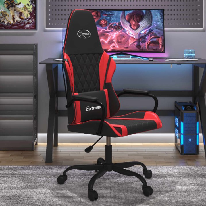 vidaXL Gaming-Stuhl mit Massagefunktion Schwarz und Blau Kunstleder