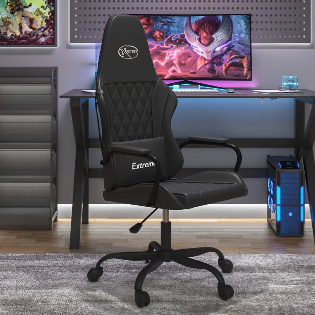 vidaXL Gaming-Stuhl mit Massagefunktion Schwarz und Blau Kunstleder