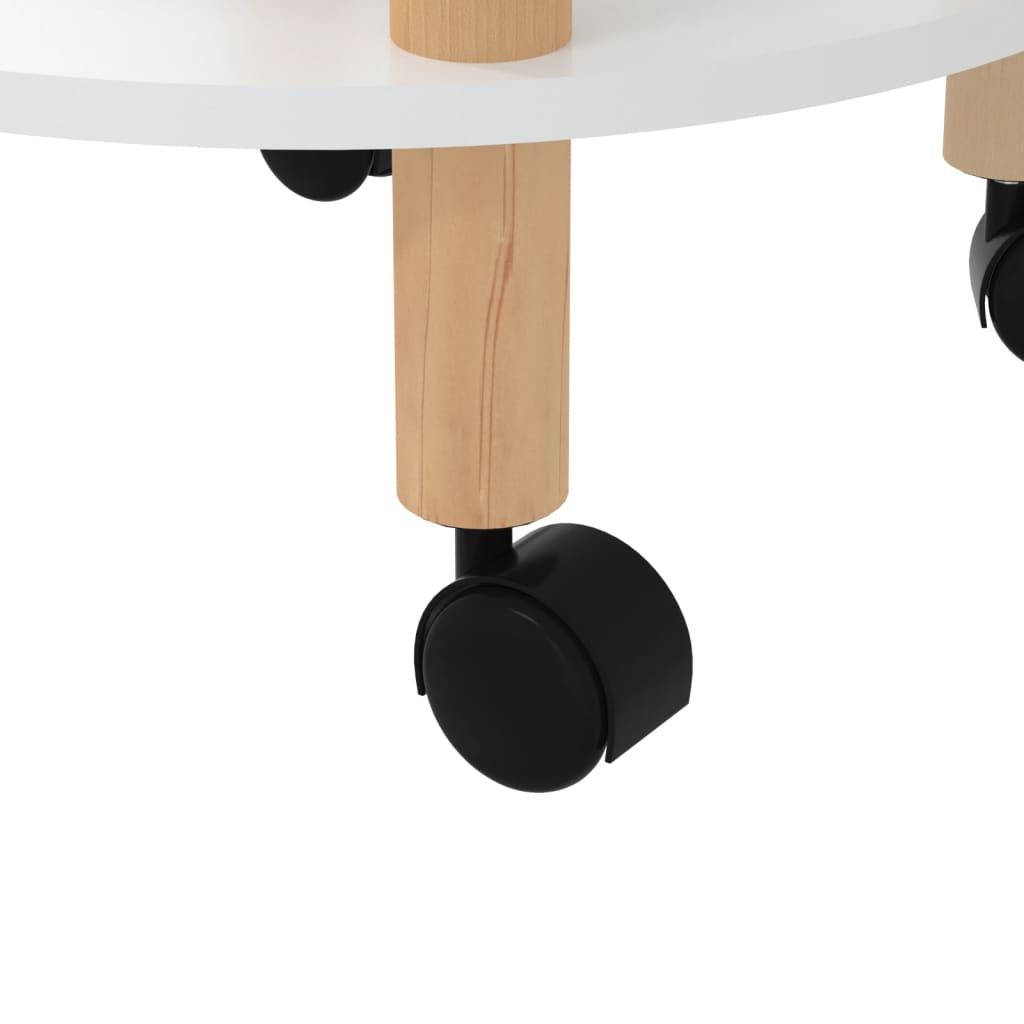 vidaXL Servierwagen 3 Etagen Weiß 38x38x82cm Holzwerkstoff Kiefernholz
