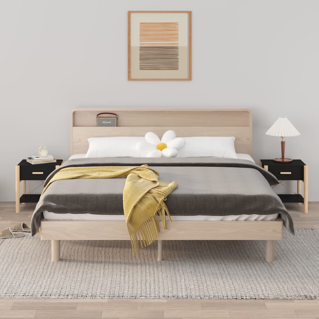 vidaXL Nachttische 2 Stk. Weiß 42x38x45 cm Holzwerkstoff