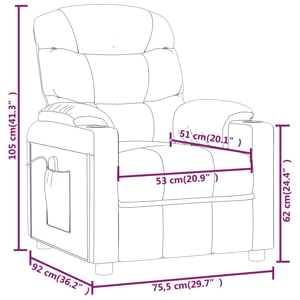 vidaXL Massagesessel Hellgrau Stoff