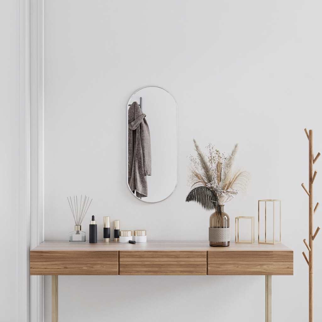 vidaXL Wandspiegel Silbern 40x15 cm Oval
