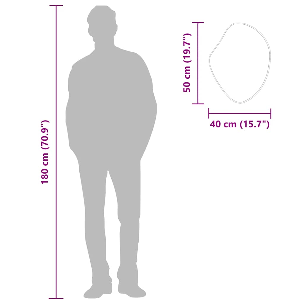 vidaXL Wandspiegel Silbern 50x40 cm