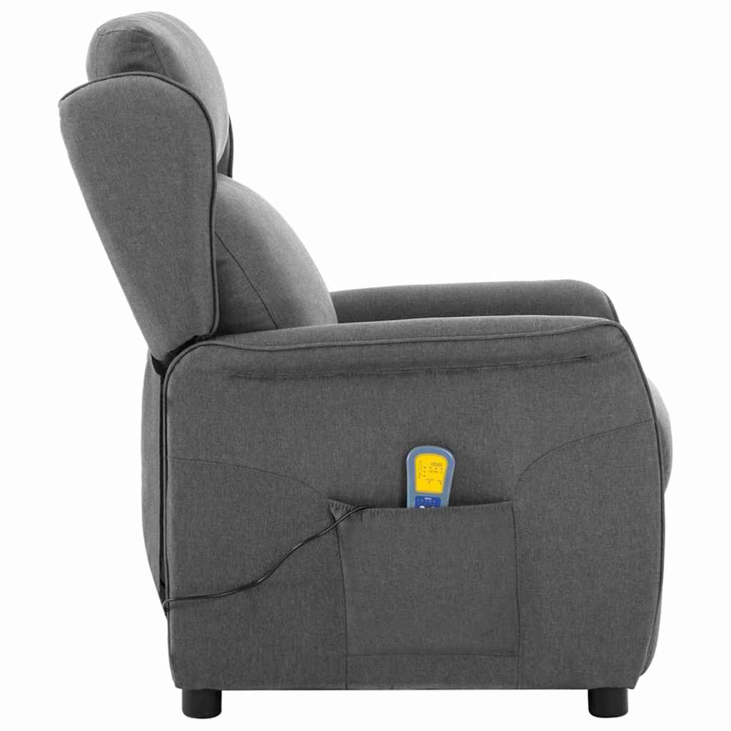 vidaXL Massagesessel mit Kissen Hellgrau 93,5 x 67,5 x 101,5 cm Stoff