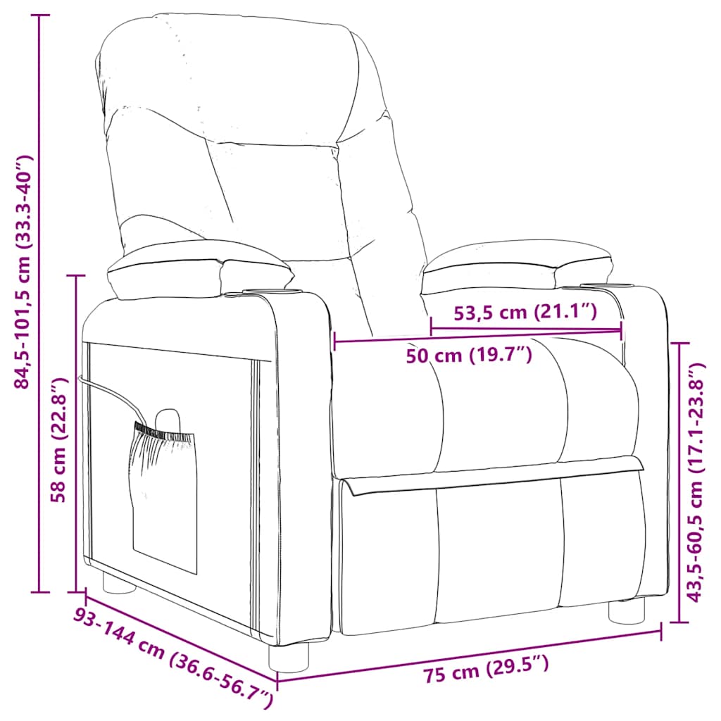 vidaXL Relaxsessel Schwarz Stoff