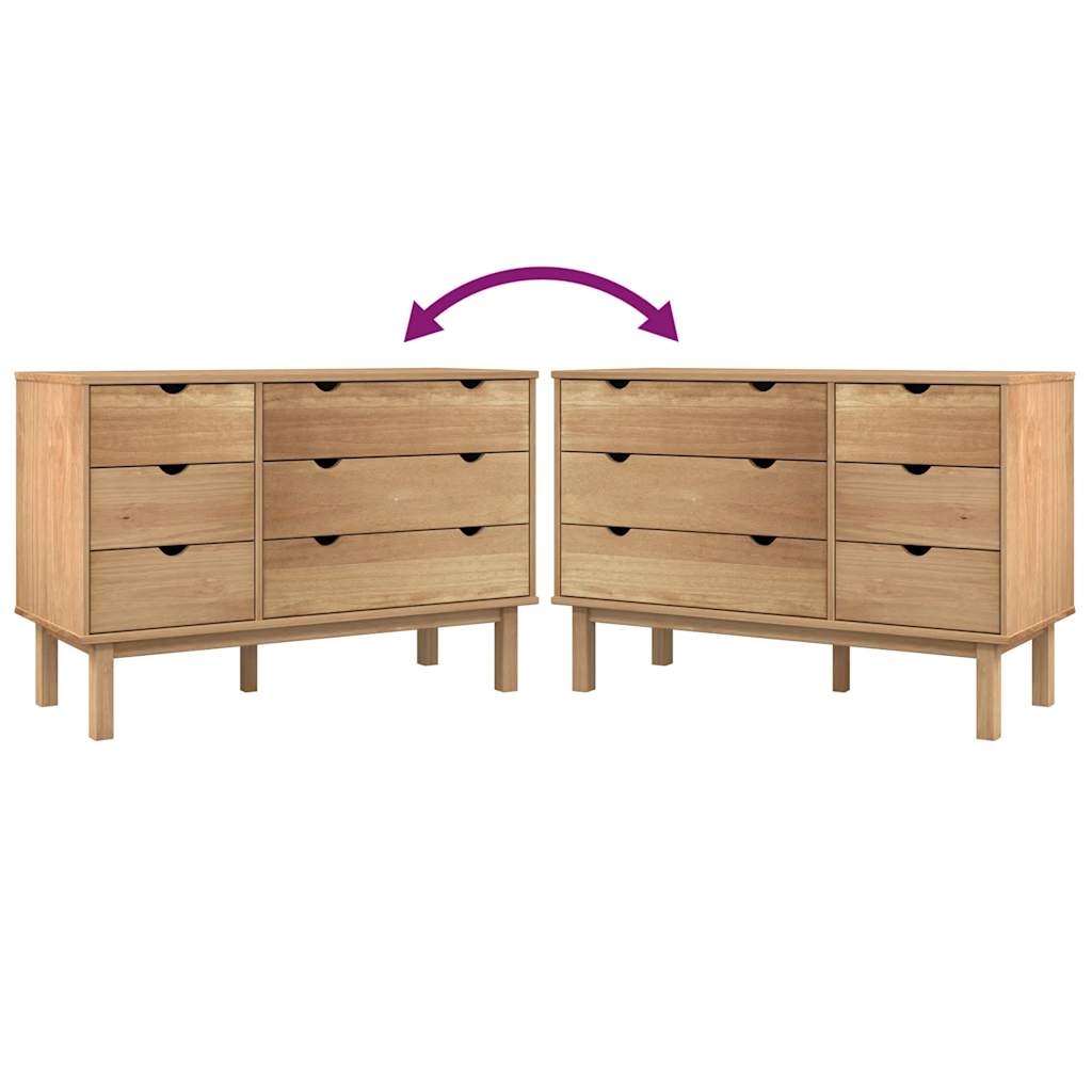 vidaXL Schubladenschrank OTTA 111x43x73,5 cm Massivholz Kiefer