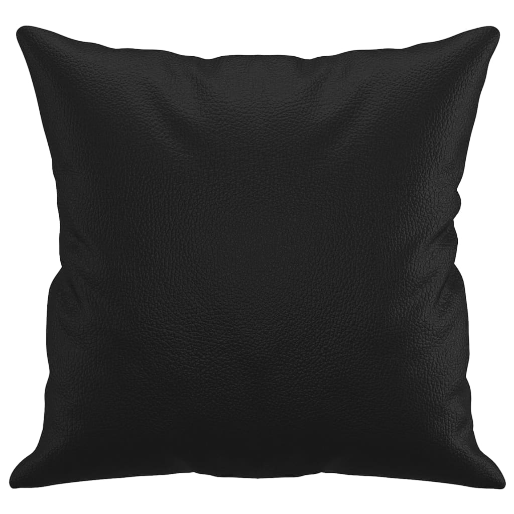 vidaXL Zierkissen 2 Stk. Schwarz 40x40 cm Kunstleder