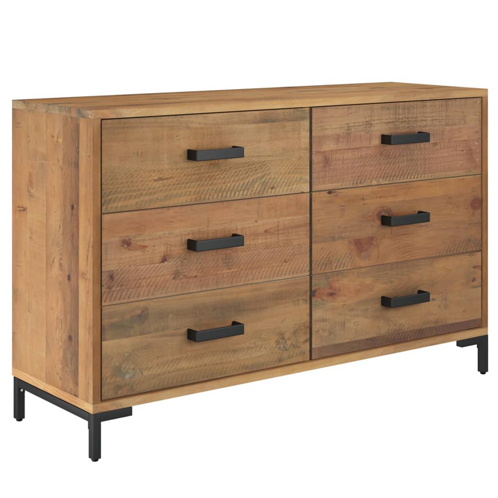 vidaXL Sideboard Braun 110x35x70 cm Massivholz Kiefer