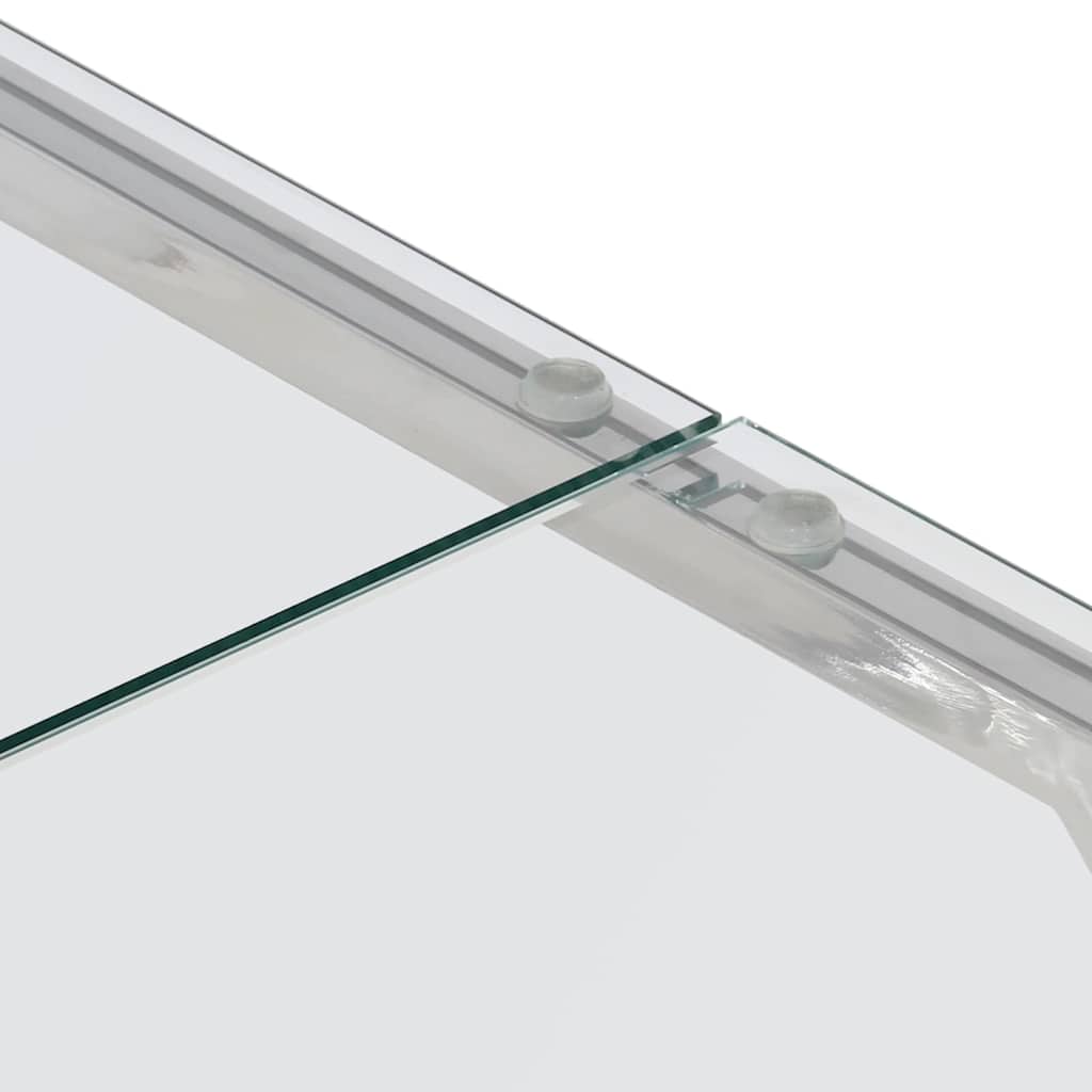 vidaXL Couchtisch Silbern Edelstahl und Hartglas