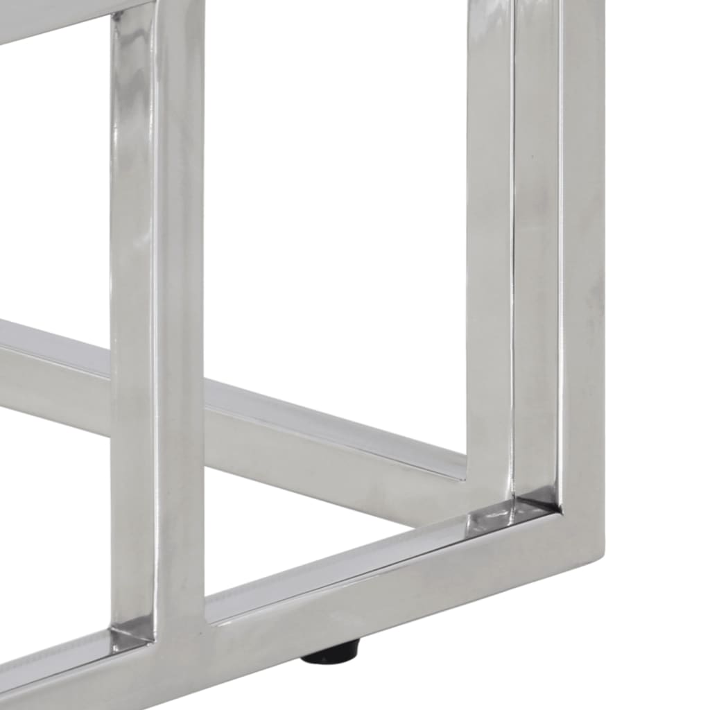 vidaXL Konsolentisch Silbern Edelstahl und Hartglas