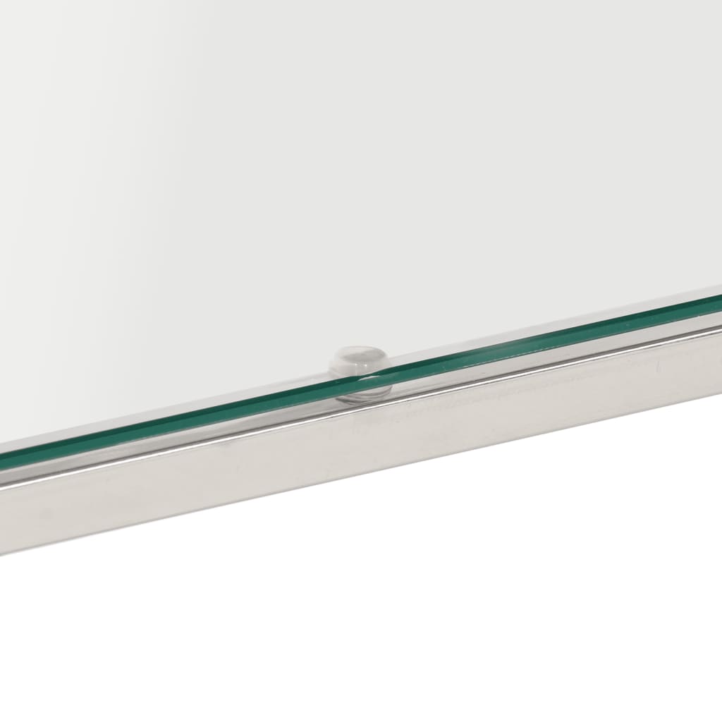 vidaXL Couchtisch Silbern Edelstahl und Hartglas