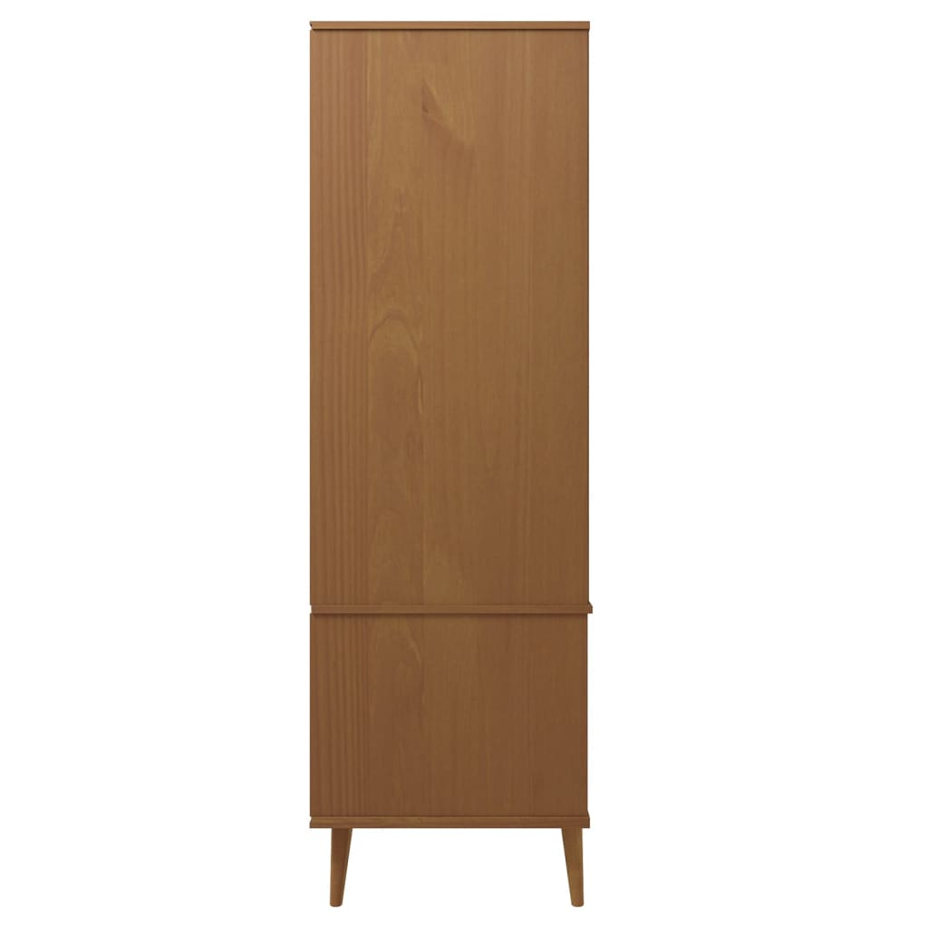 vidaXL Kleiderschrank MOLDE Braun 90x55x175 cm Massivholz Kiefer