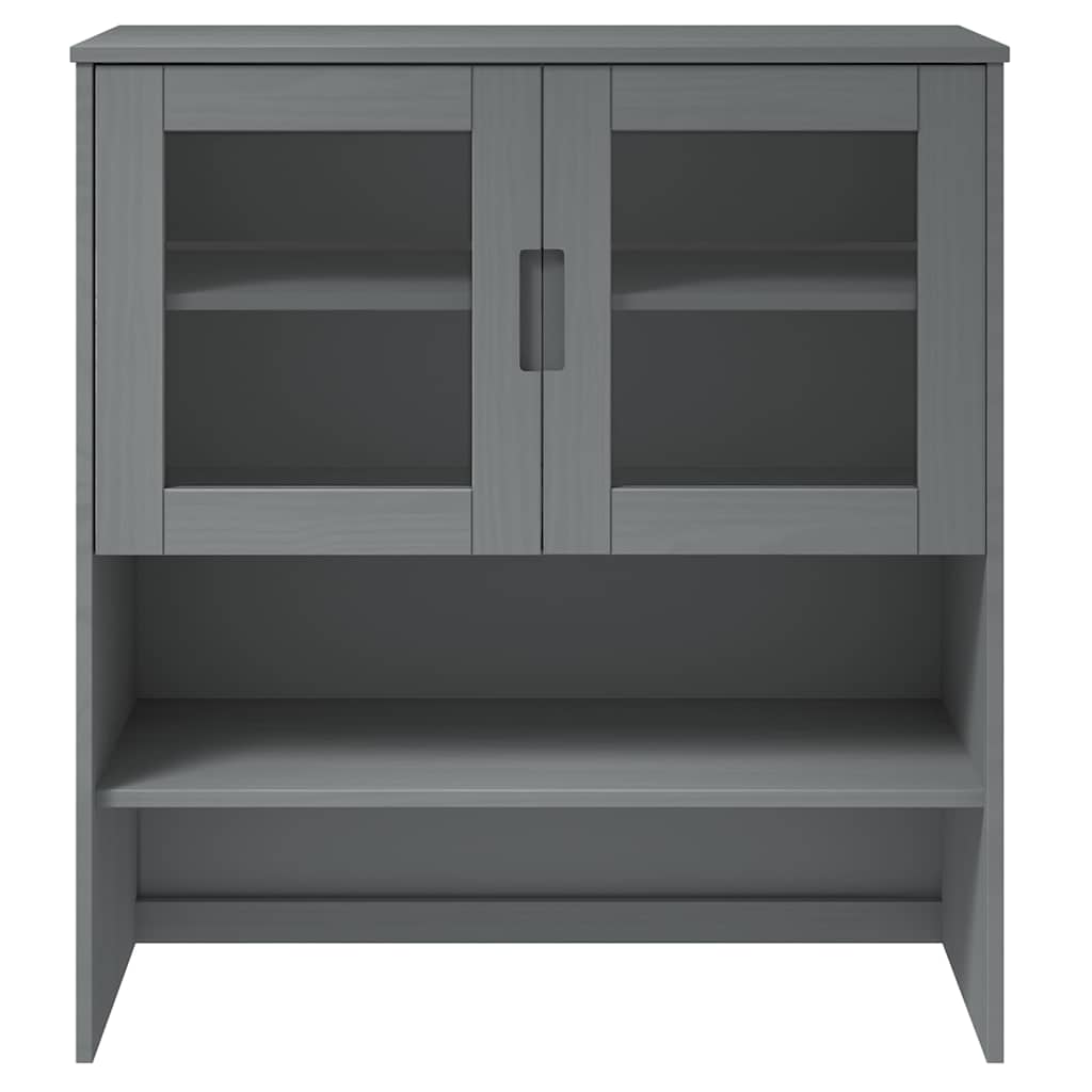 vidaXL Highboard-Oberteil MOLDE Grau 90x35x100 cm Massivholz Kiefer