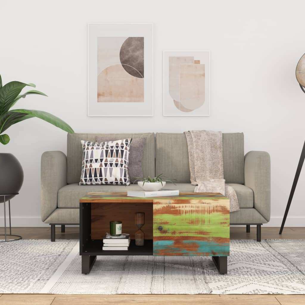 vidaXL Couchtisch 80x50x40 cm Massivholz Mango & Holzwerkstoff