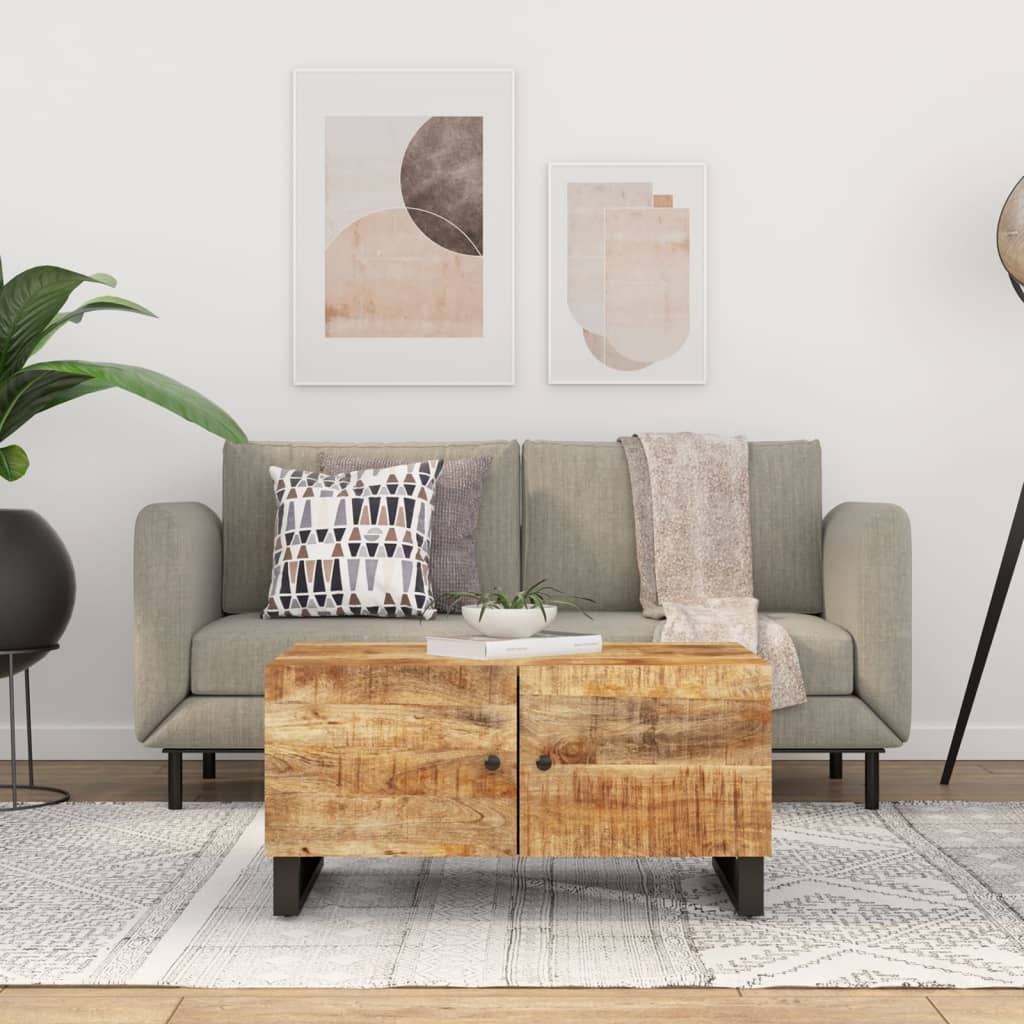 vidaXL Couchtisch 80x50x40 cm Massivholz Mango & Holzwerkstoff
