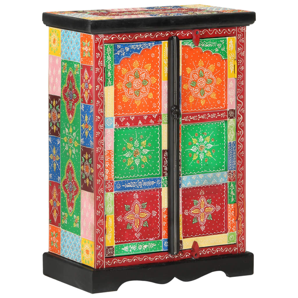 vidaXL Sideboard Handbemalt mit Türen 53x30x75 cm Massivholz Mango