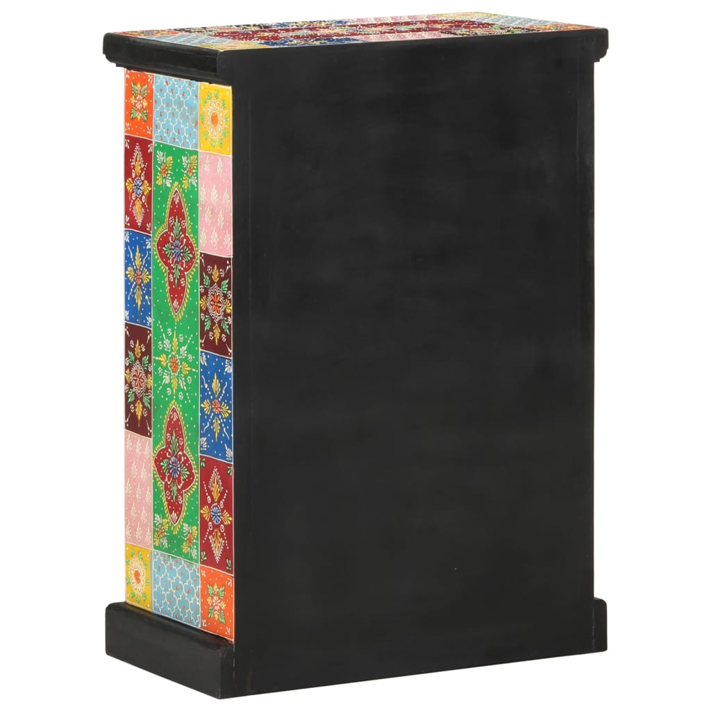 vidaXL Sideboard Handbemalt mit Türen 53x30x75 cm Massivholz Mango