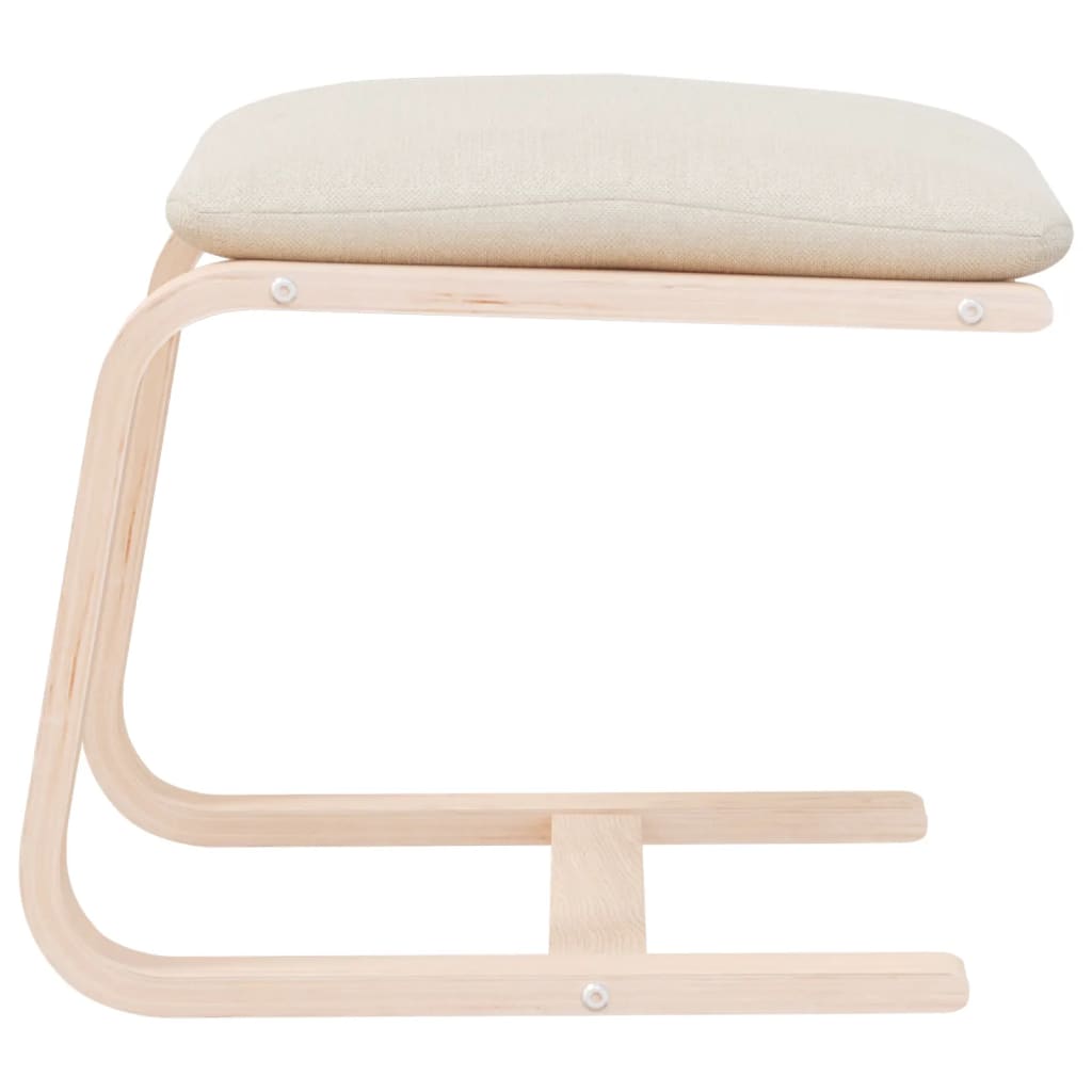 vidaXL Fußhocker Creme 51x41x40 cm Stoff