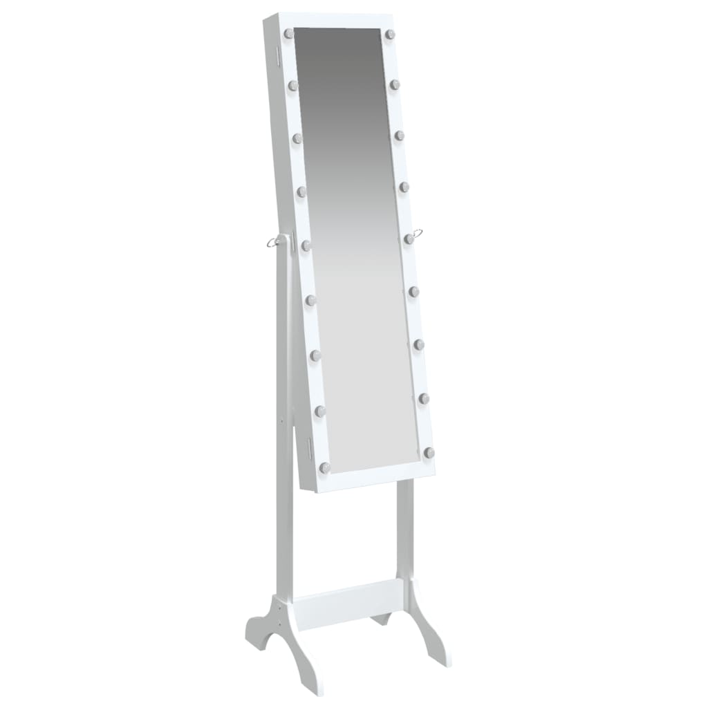 vidaXL Standspiegel mit LED Weiß 34x37x146 cm