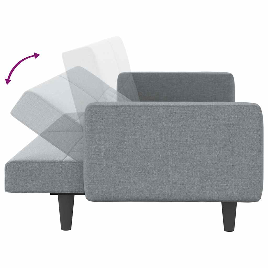 vidaXL Schlafsofa mit Kissen Hellgrau Stoff