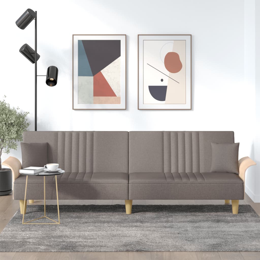 vidaXL Schlafsofa mit Armlehnen Hellgrau Stoff