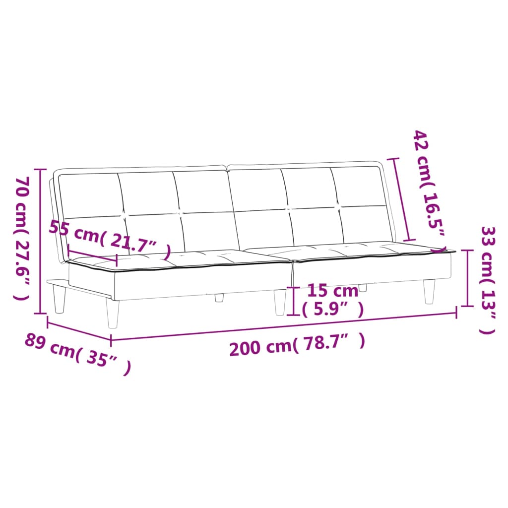 vidaXL Schlafsofa Hellgrau Stoff