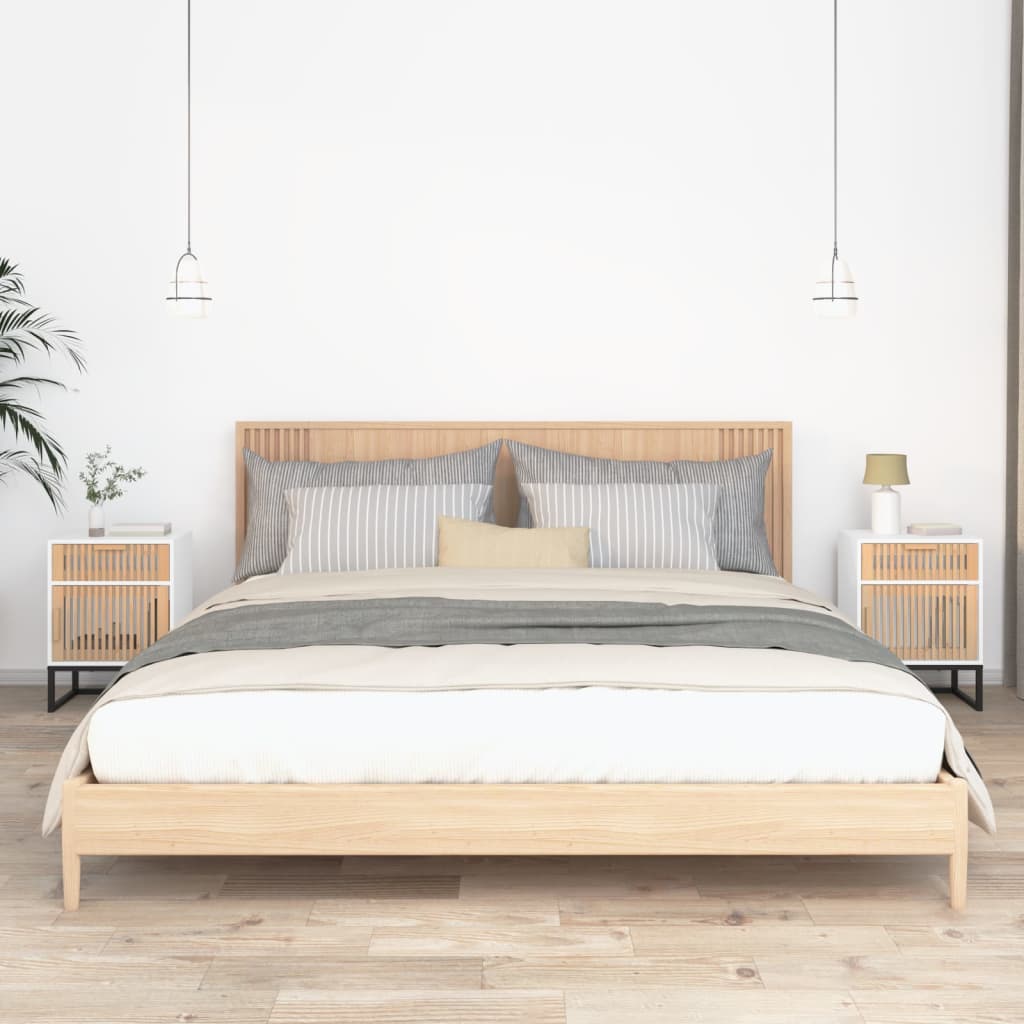 vidaXL Nachttisch Weiß 40x30x55,5 cm Holzwerkstoff & Eisen