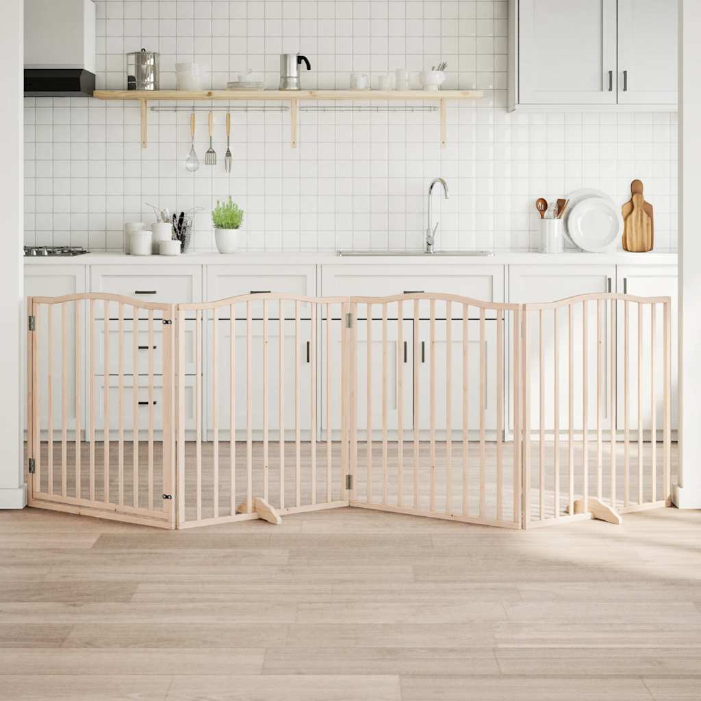 vidaXL 3-tlg. Hundetor Faltbar 150 cm Pappelholz