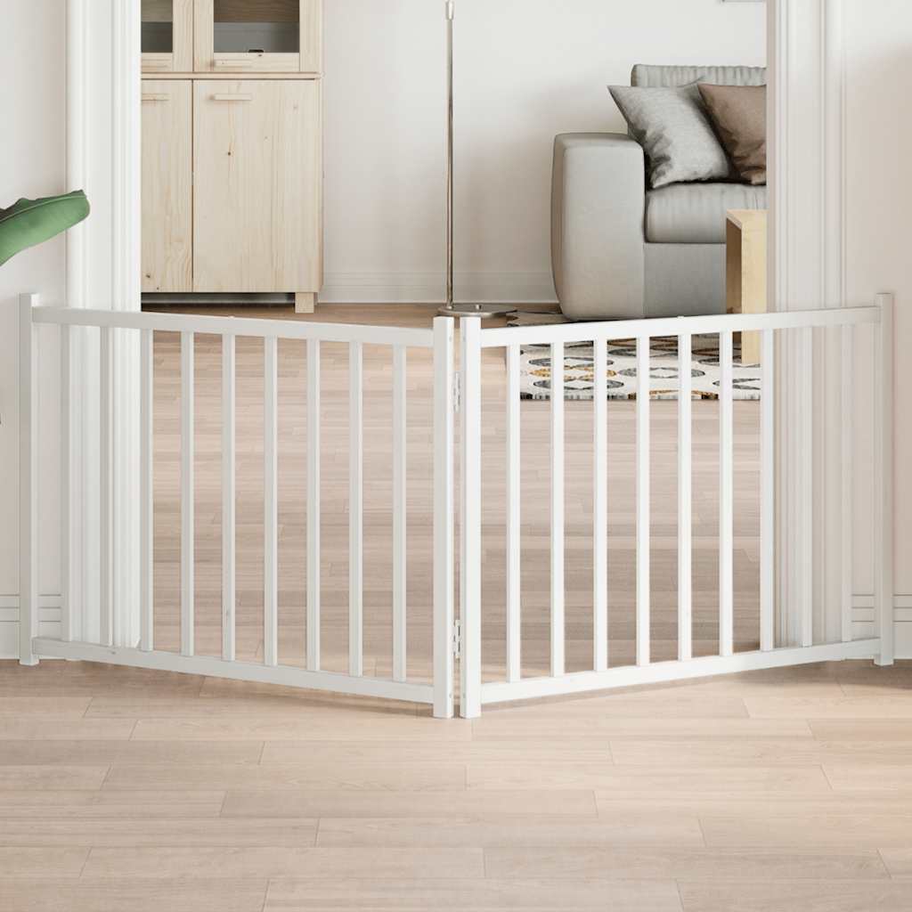 vidaXL 3-tlg. Hundetor Faltbar 150 cm Massivholz Tanne