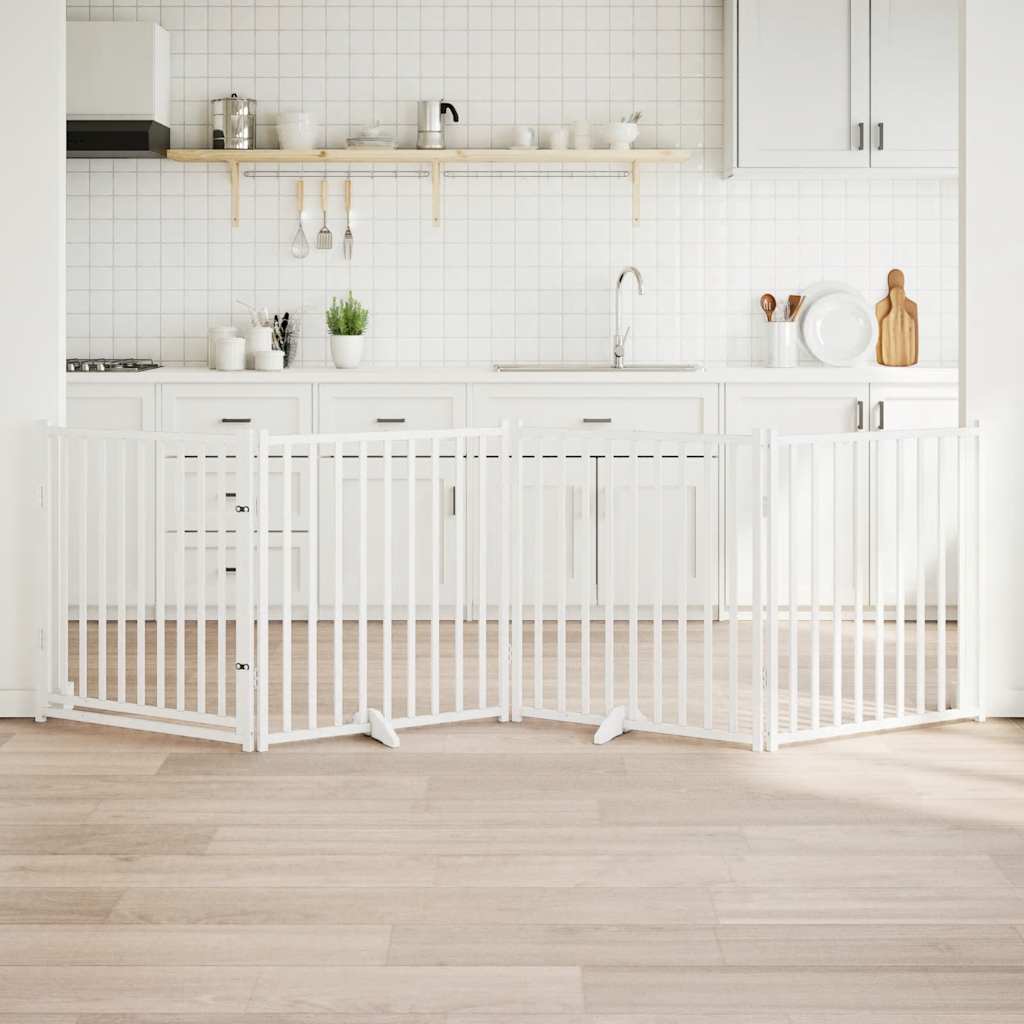 vidaXL 3-tlg. Hundetor Faltbar 150 cm Massivholz Tanne