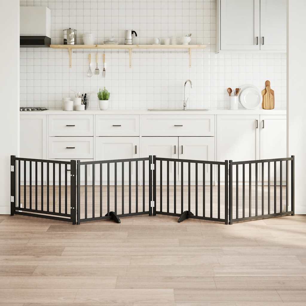 vidaXL 3-tlg. Hundetor Faltbar 150 cm Massivholz Tanne