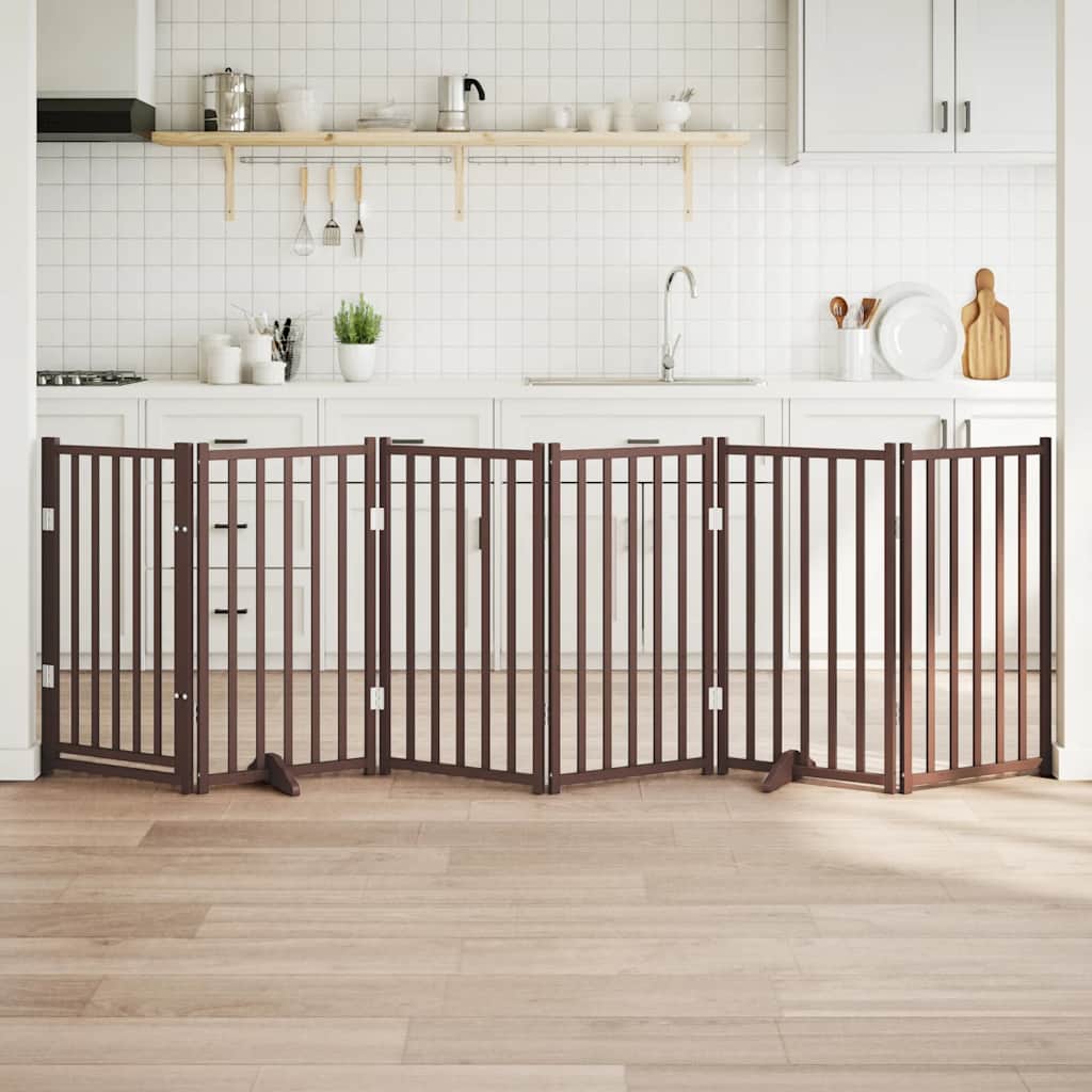 vidaXL 3-tlg. Hundetor Faltbar 150 cm Massivholz Tanne