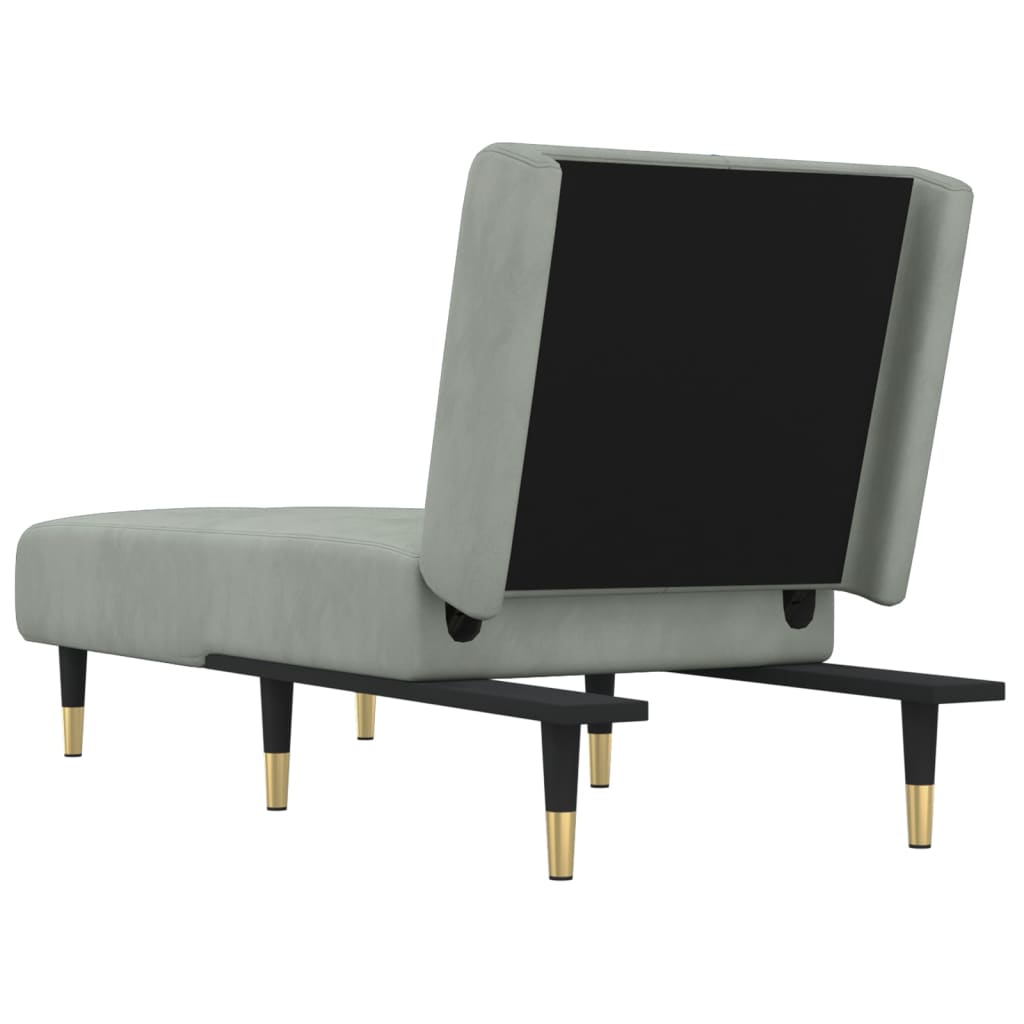 vidaXL Chaiselongue Hellgrau Samt