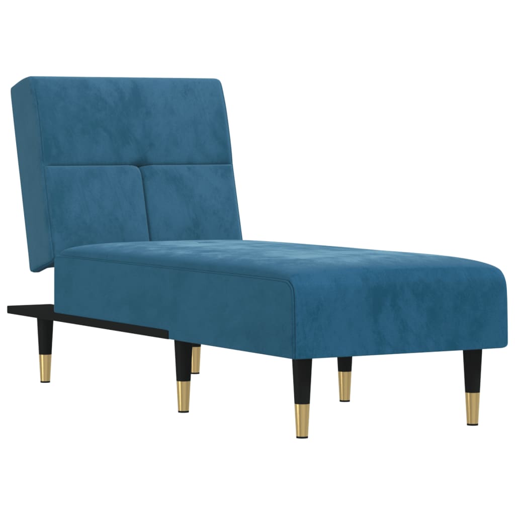 vidaXL Chaiselongue Blau Samt