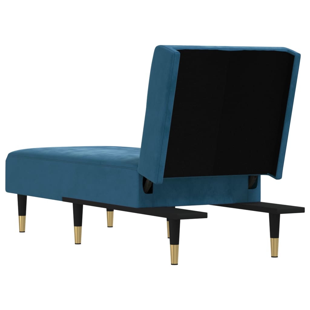 vidaXL Chaiselongue Blau Samt
