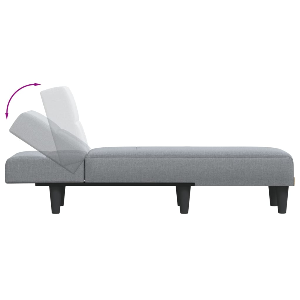 vidaXL Chaiselongue Hellgrau Stoff