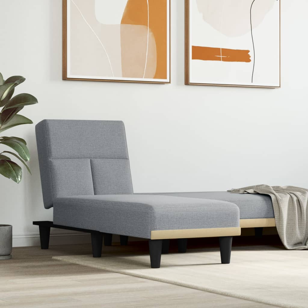 vidaXL Chaiselongue Hellgrau Stoff