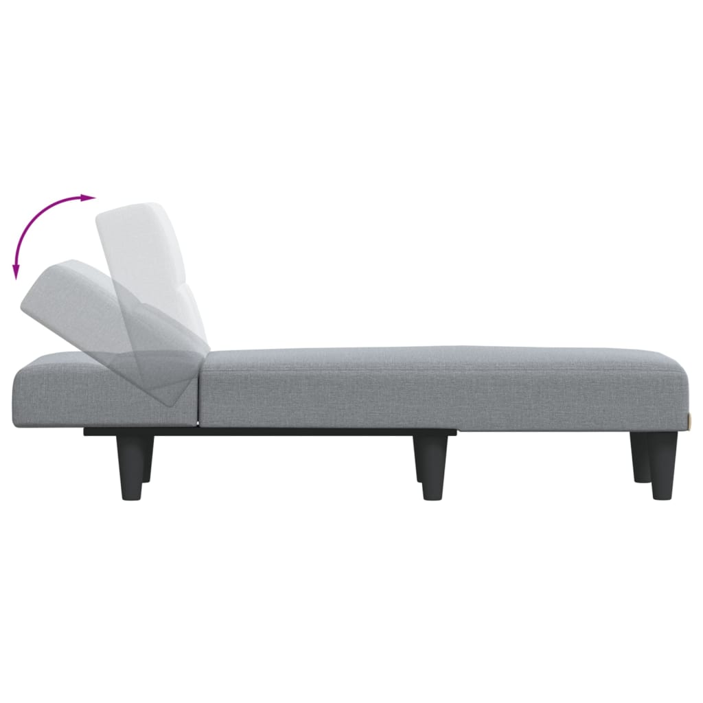 vidaXL Chaiselongue Hellgrau Stoff