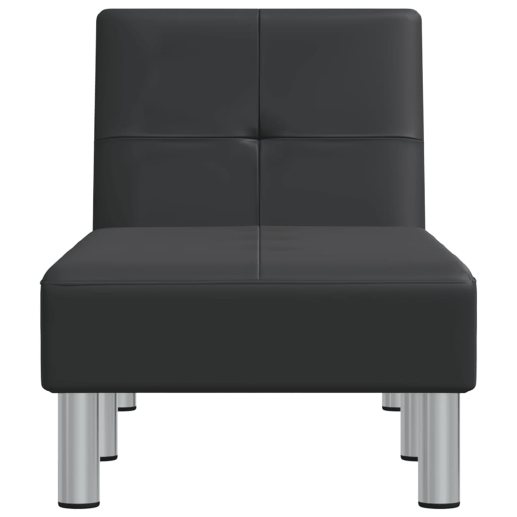 vidaXL Chaiselongue Schwarz Kunstleder