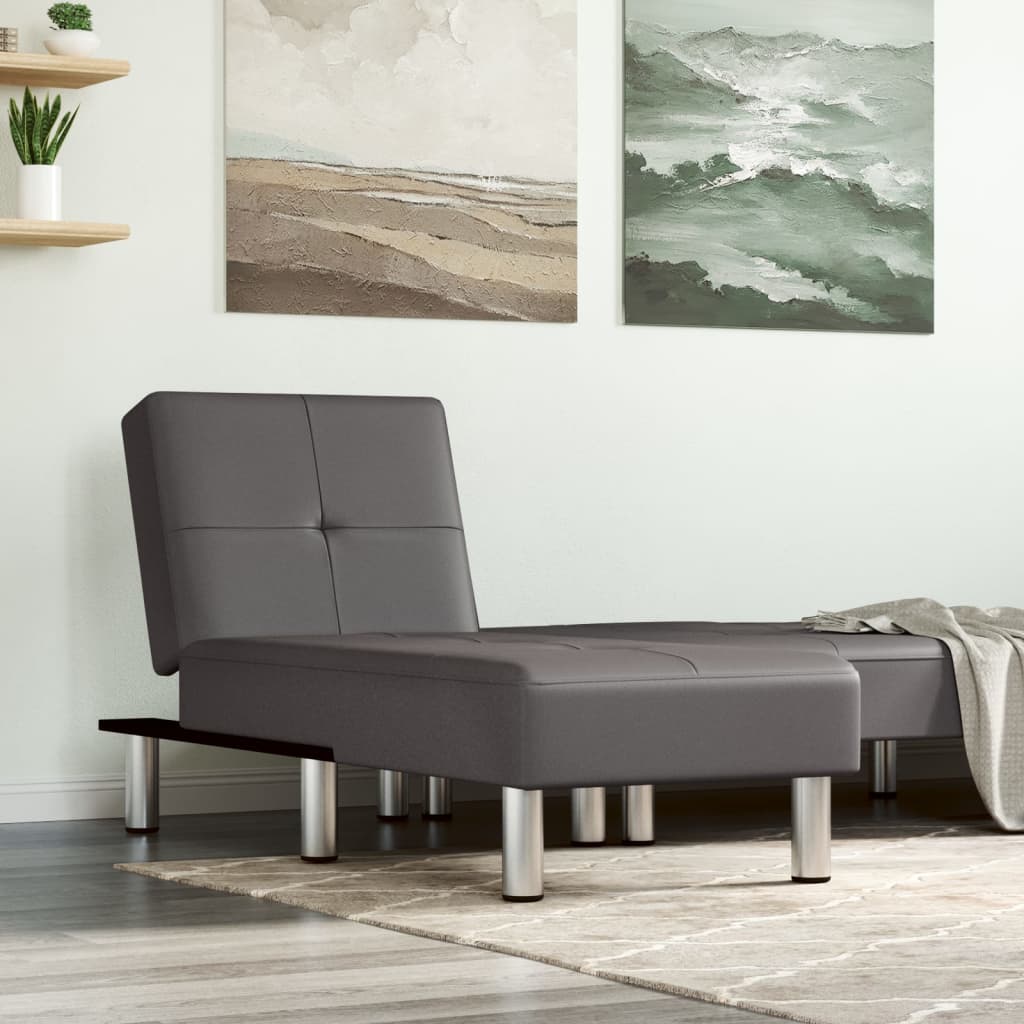 vidaXL Chaiselongue Schwarz Kunstleder