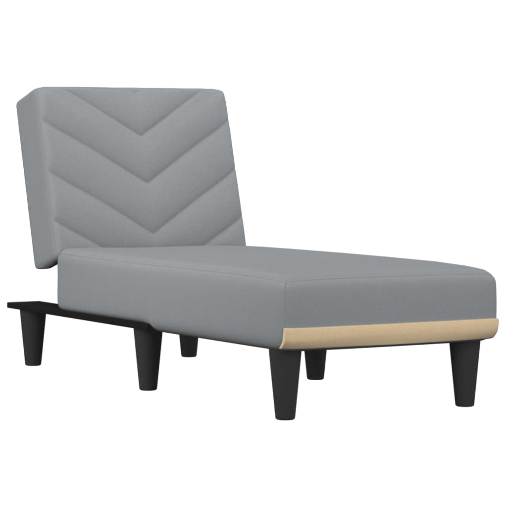 vidaXL Chaiselongue Hellgrau Stoff
